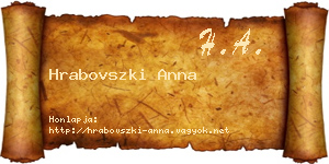 Hrabovszki Anna névjegykártya