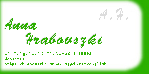 anna hrabovszki business card